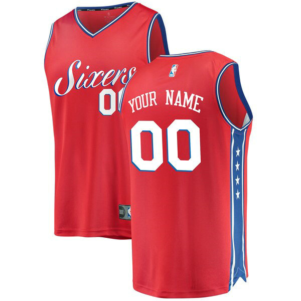 Maillot Philadelphia 76ers Homme Custom 0 Statement Edition Rouge